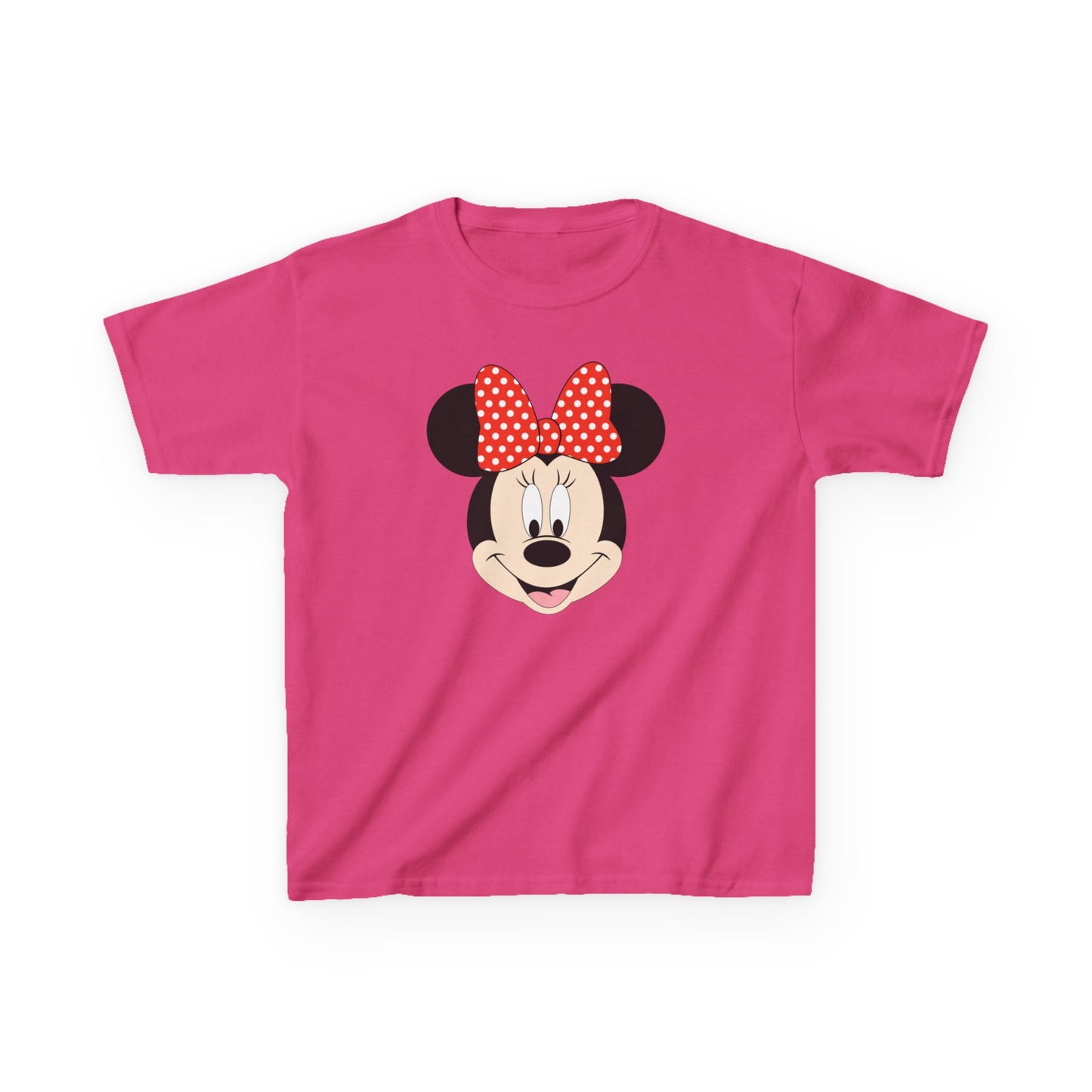 Kids Minnie Mouse Face T-Shirt — Cute Bow Graphic Tee for Toddlers & Little Kids