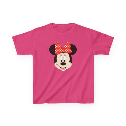 Kids Minnie Mouse Face T-Shirt — Cute Bow Graphic Tee for Toddlers & Little Kids