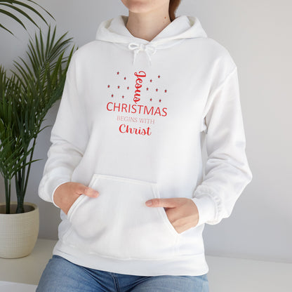 Christmas Begins With Christ Unisex Heavy Blend Hooded Sweatshirt