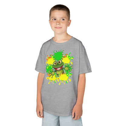 Kids Tee — Happy Green Monster Splash Graphic