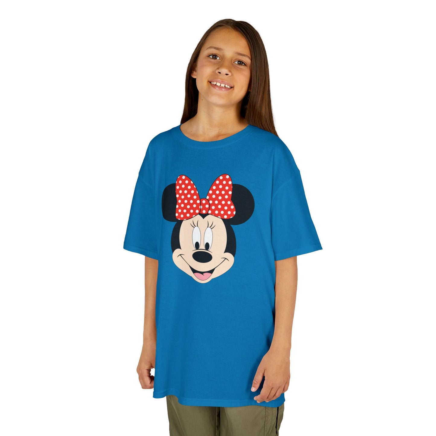 Kids Minnie Mouse Face T-Shirt — Cute Bow Graphic Tee for Toddlers & Little Kids