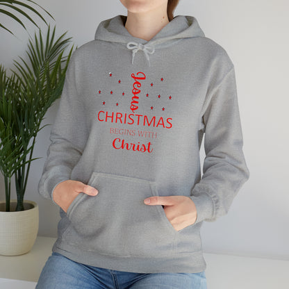 Christmas Begins With Christ Unisex Heavy Blend Hooded Sweatshirt
