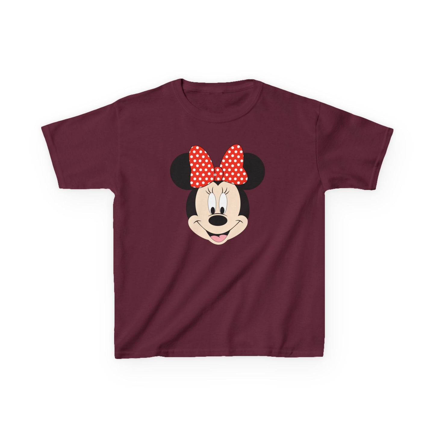 Kids Minnie Mouse Face T-Shirt — Cute Bow Graphic Tee for Toddlers & Little Kids