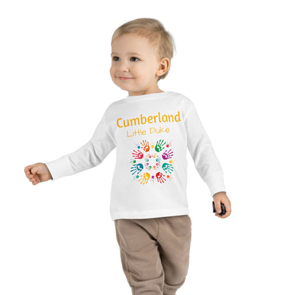 Toddler Long Sleeve Tee - 'Cumberland Little Learners' Colorful Handprint Circle