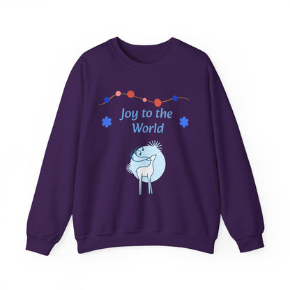 Joy to the World Crewneck Sweatshirt — Cute Reindeer Sweater