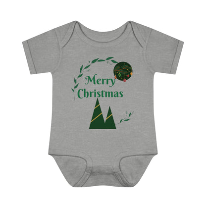 Merry Christmas Infant Baby Rib Bodysuit