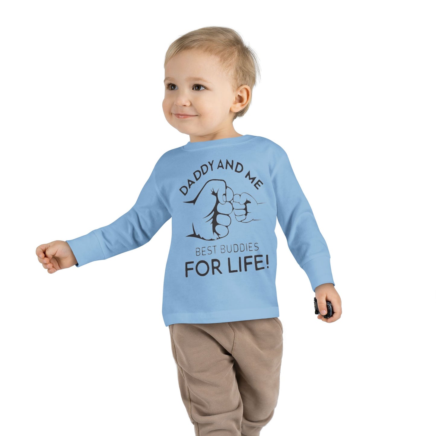 Toddler Long Sleeve Tee — "Daddy and Me Best Buddies For Life" Fist Bump Shirt