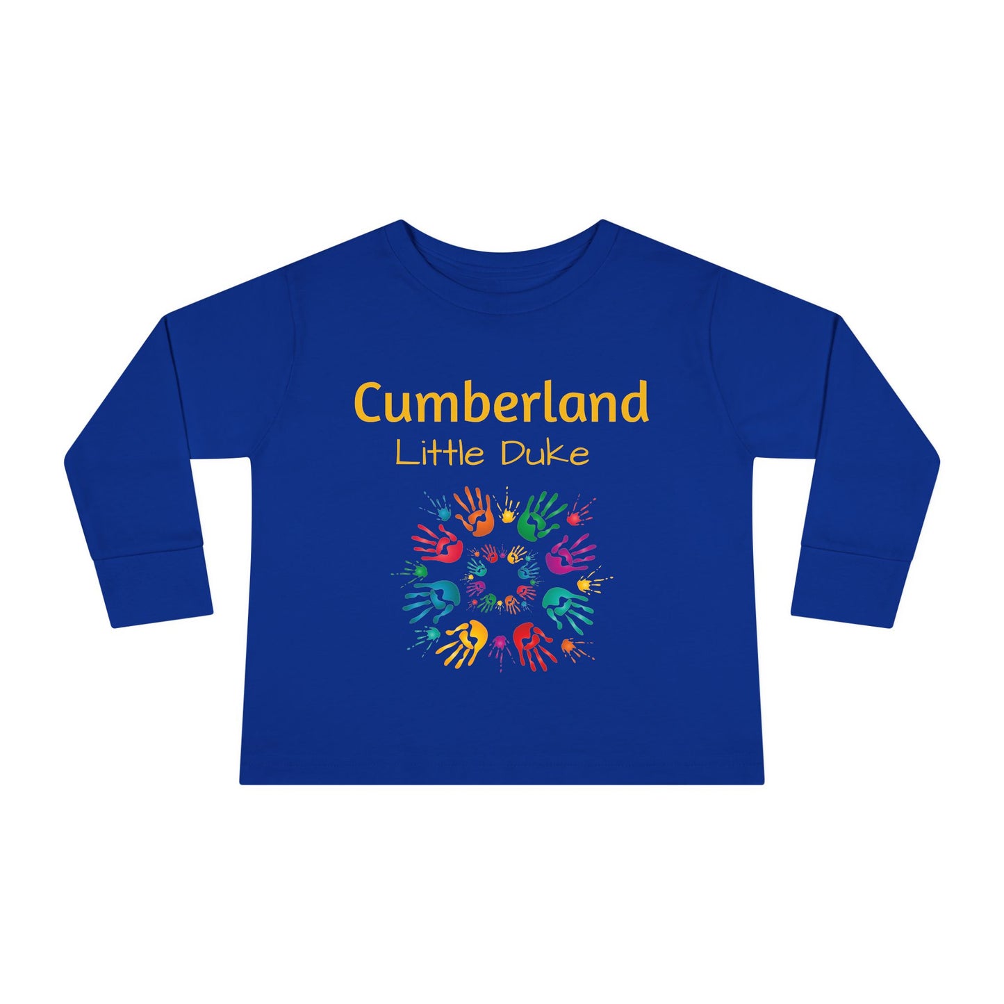 Toddler Long Sleeve Tee - 'Cumberland Little Learners' Colorful Handprint Circle