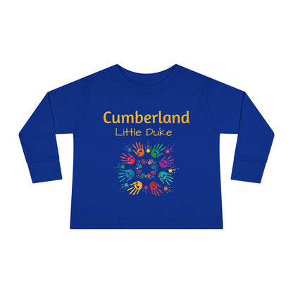 Toddler Long Sleeve Tee - 'Cumberland Little Learners' Colorful Handprint Circle