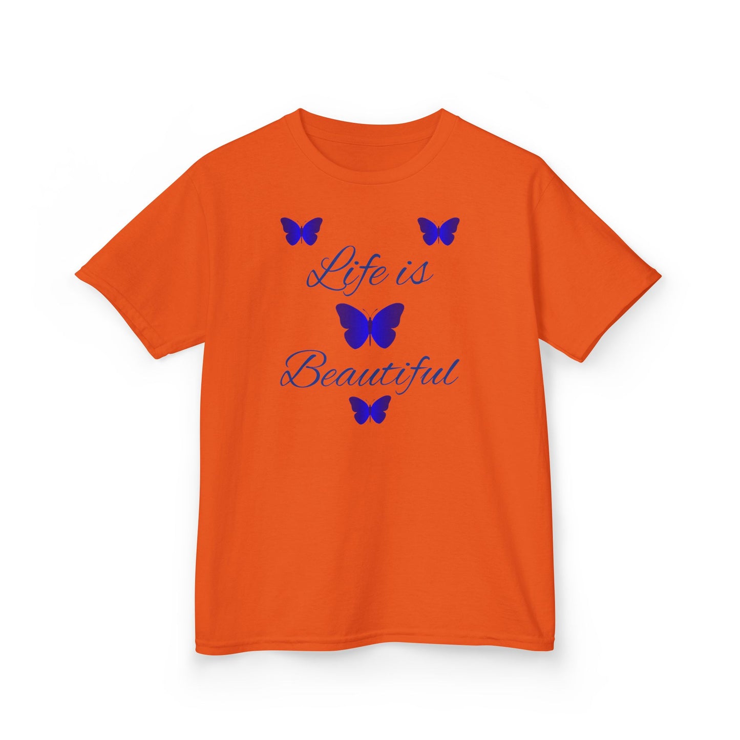 Kids T-Shirt — "Life is Beautiful" Blue Butterfly Tee