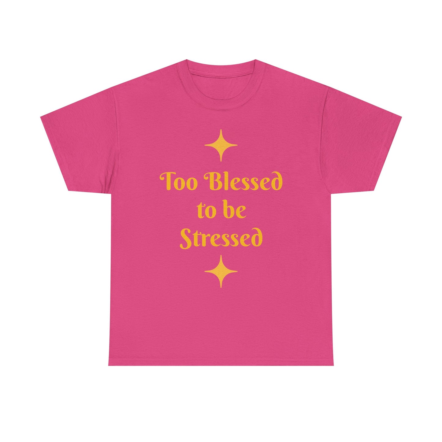 Christian Tee — "Too Blessed to be Stressed" / "Follow me while I follow Jesus"