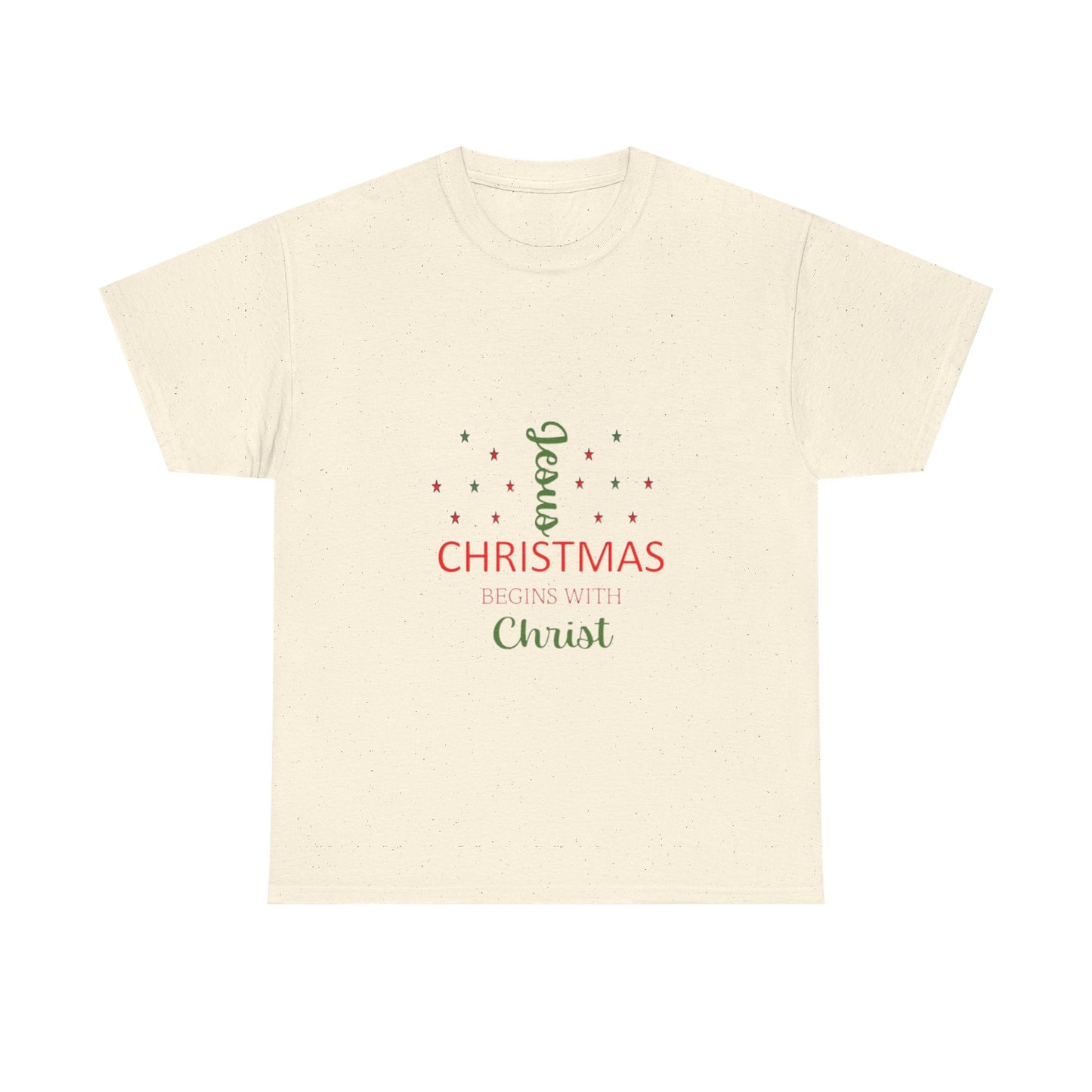 Christmas Begins With Christ Unisex Heavy Cotton Tee
