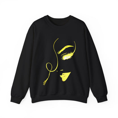 Minimal Gold Face Line Art Sweatshirt