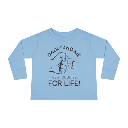 Toddler Long Sleeve Tee — "Daddy and Me Best Buddies For Life" Fist Bump Shirt