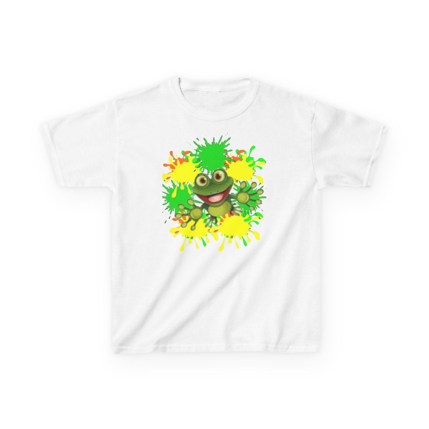 Kids Tee — Happy Green Monster Splash Graphic