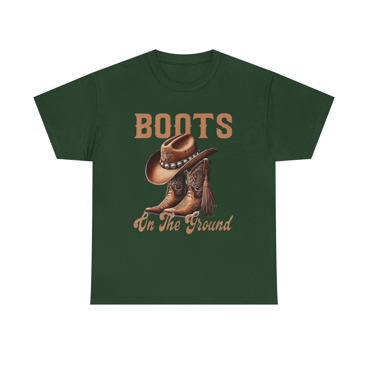 Cowboy Boots T-Shirt — "Boots On The Ground" Western Graphic Tee