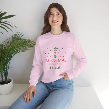 Christmas Begins With Christ Unisex Heavy Blend Hooded Sweatshirt