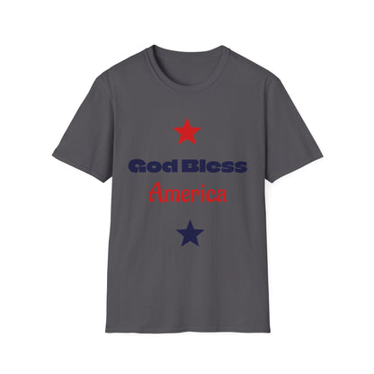 T-Shirt — "God Bless America" Patriotic Stars Tee