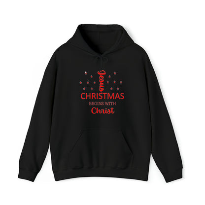 Christmas Begins With Christ Unisex Heavy Blend Hooded Sweatshirt