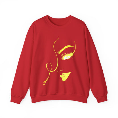 Minimal Gold Face Line Art Sweatshirt