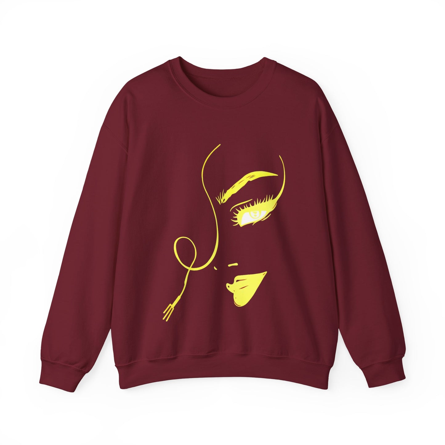 Minimal Gold Face Line Art Sweatshirt