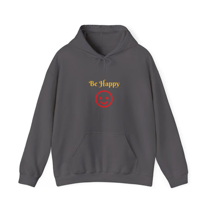 Be Happy Smiley Hoodie - Positive Message Graphic Sweatshirt