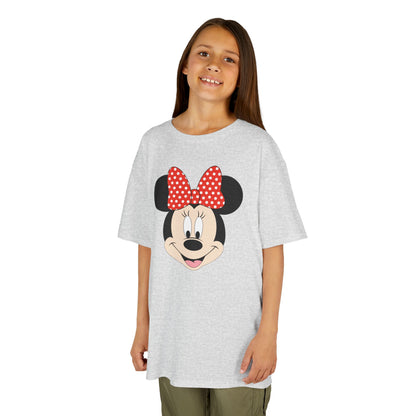 Kids Minnie Mouse Face T-Shirt — Cute Bow Graphic Tee for Toddlers & Little Kids