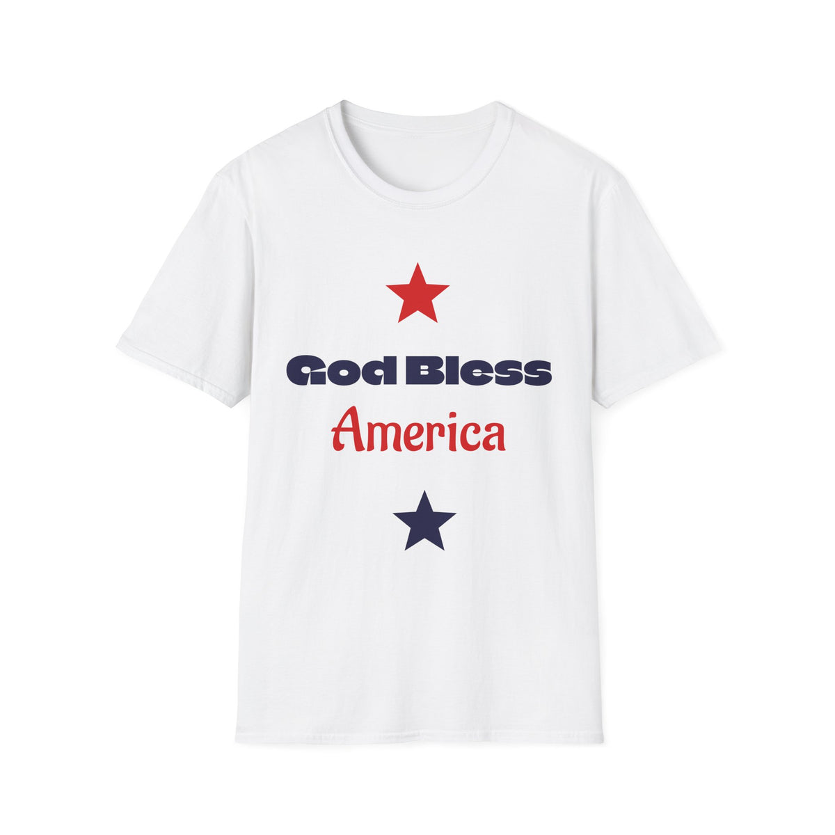T-Shirt — "God Bless America" Patriotic Stars Tee