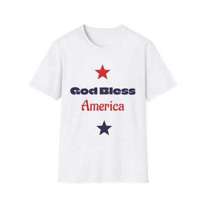 T-Shirt — "God Bless America" Patriotic Stars Tee