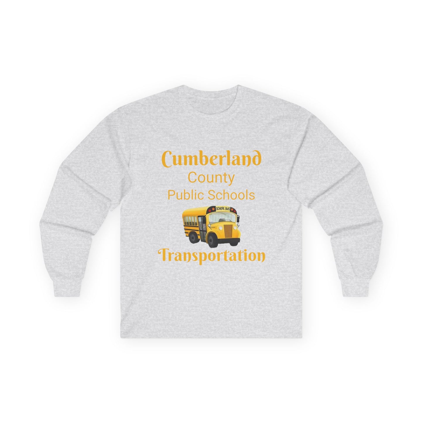 Cumberland County Public Schools Transportation Long Sleeve Tee — School Bus Crew Shirt