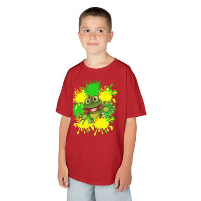 Kids Tee — Happy Green Monster Splash Graphic