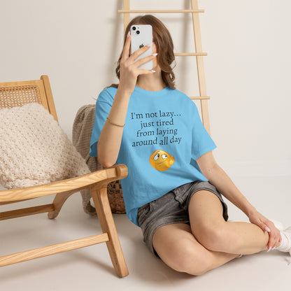 Funny "I'm Not Lazy" T-Shirt — Lazy Emoji Cotton Tee