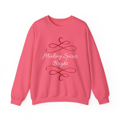 Crewneck Sweatshirt — "Making Spirits Bright" Holiday Sweatshirt (Green)