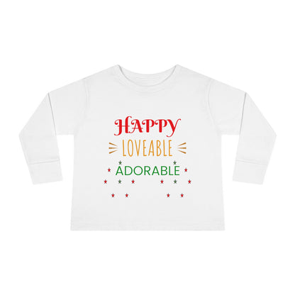 Happy Loveable Adorable Toddler Long Sleeve Tee