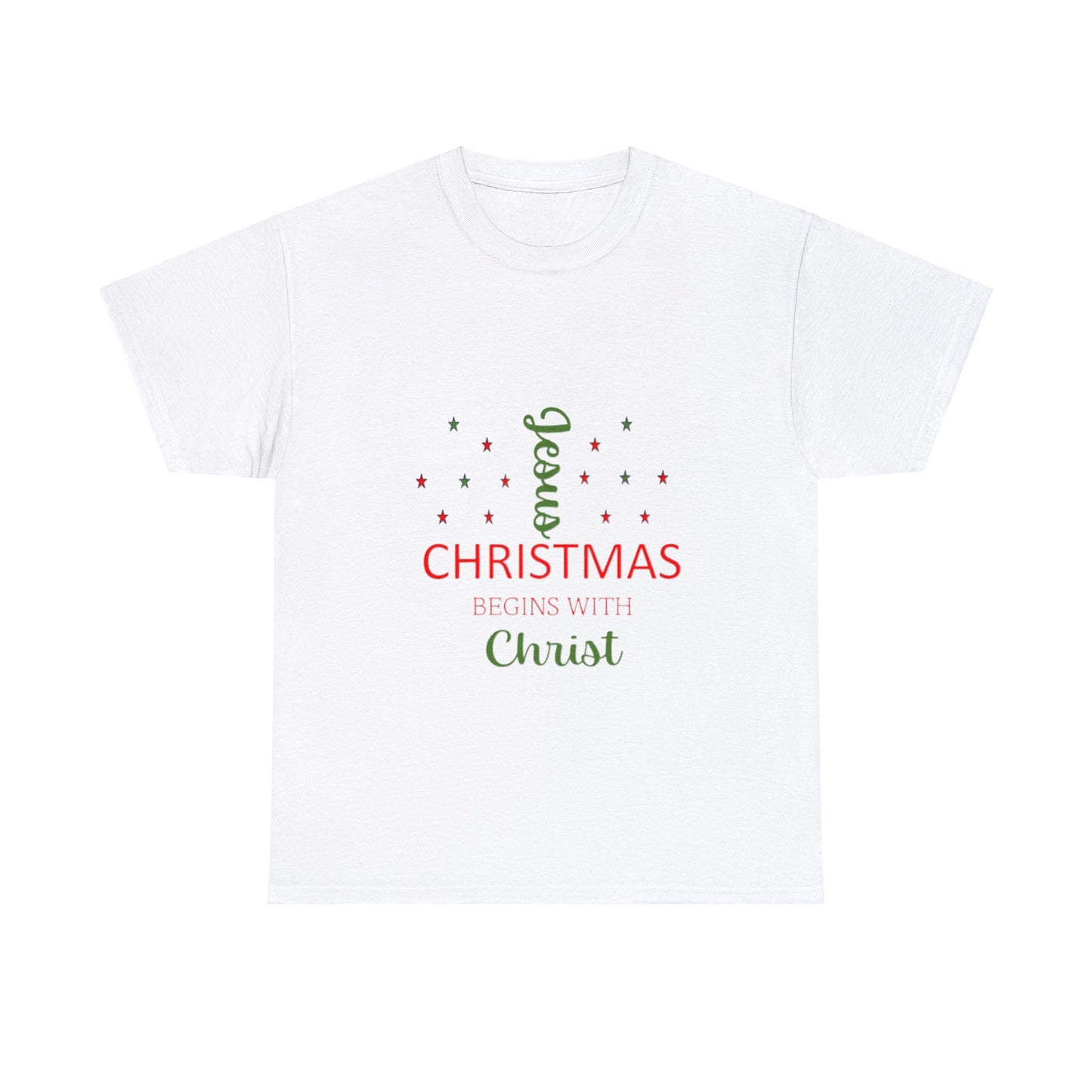 Christmas Begins With Christ Unisex Heavy Cotton Tee