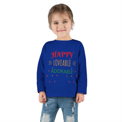 Happy Loveable Adorable Toddler Long Sleeve Tee