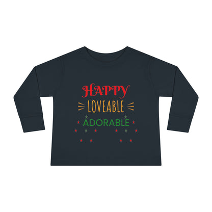 Happy Loveable Adorable Toddler Long Sleeve Tee