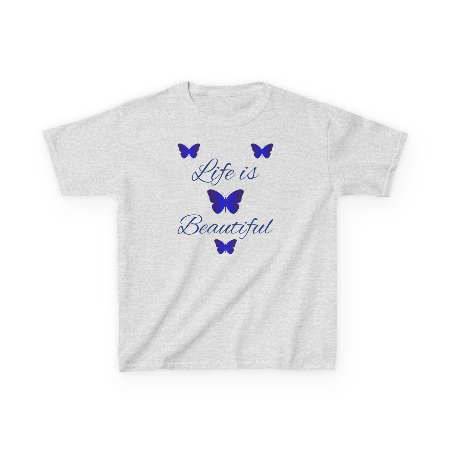 Kids T-Shirt — "Life is Beautiful" Blue Butterfly Tee