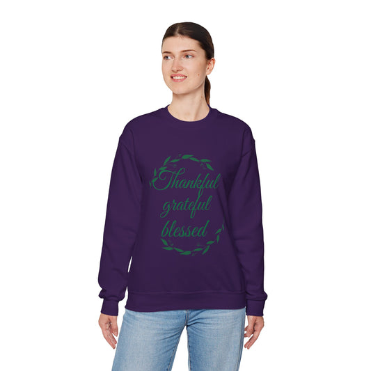 Thankful Grateful Blessed Crewneck Sweatshirt