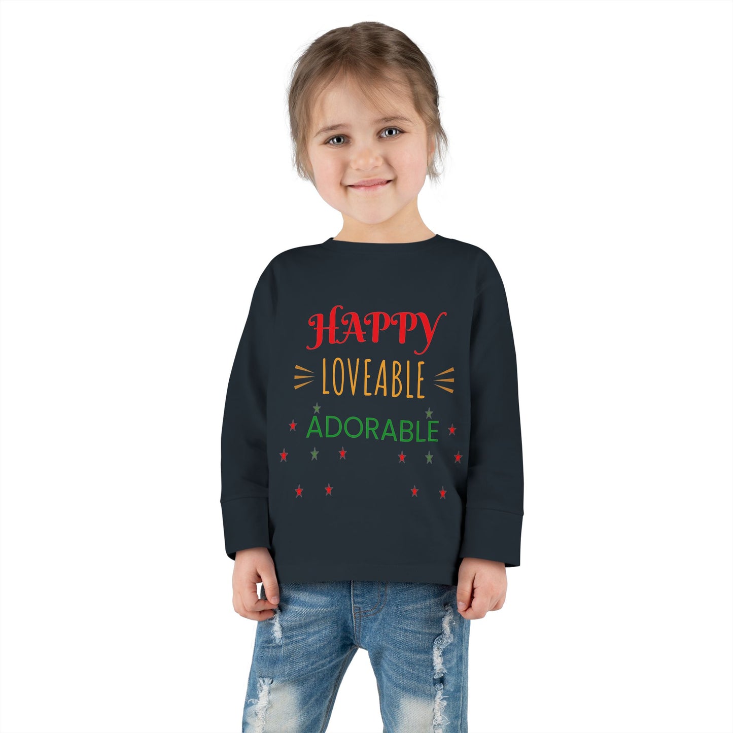 Happy Loveable Adorable Toddler Long Sleeve Tee