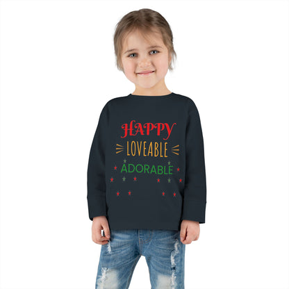 Happy Loveable Adorable Toddler Long Sleeve Tee