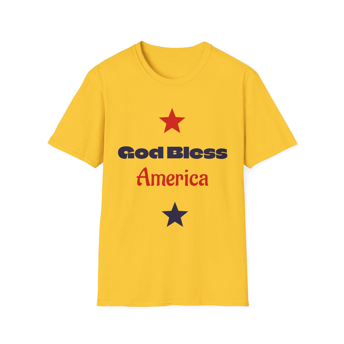 T-Shirt — "God Bless America" Patriotic Stars Tee