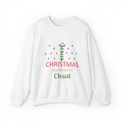 Christmas Begins With Christ Unisex Heavy Blend Hooded Sweatshirt