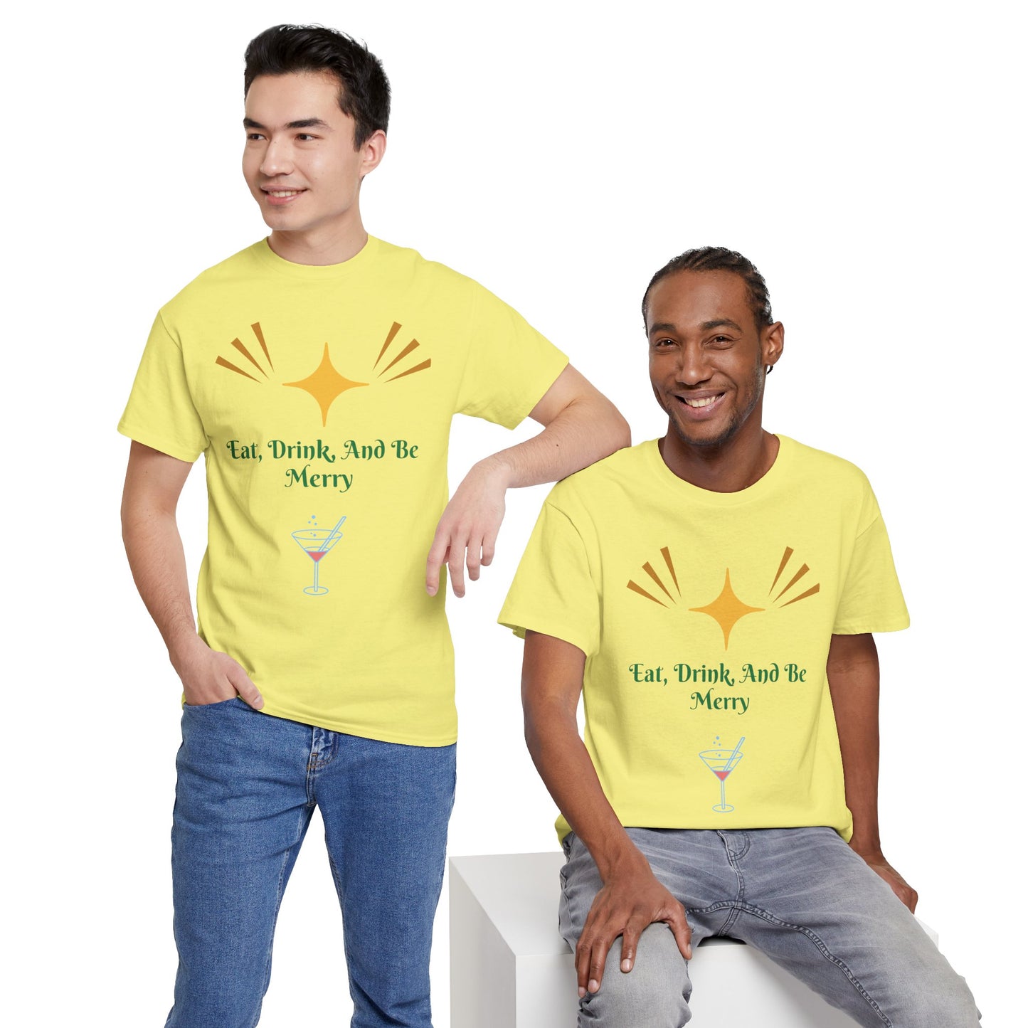 Eat, Drink and Be Merry T-Shirt — Festive Holiday Party Tee