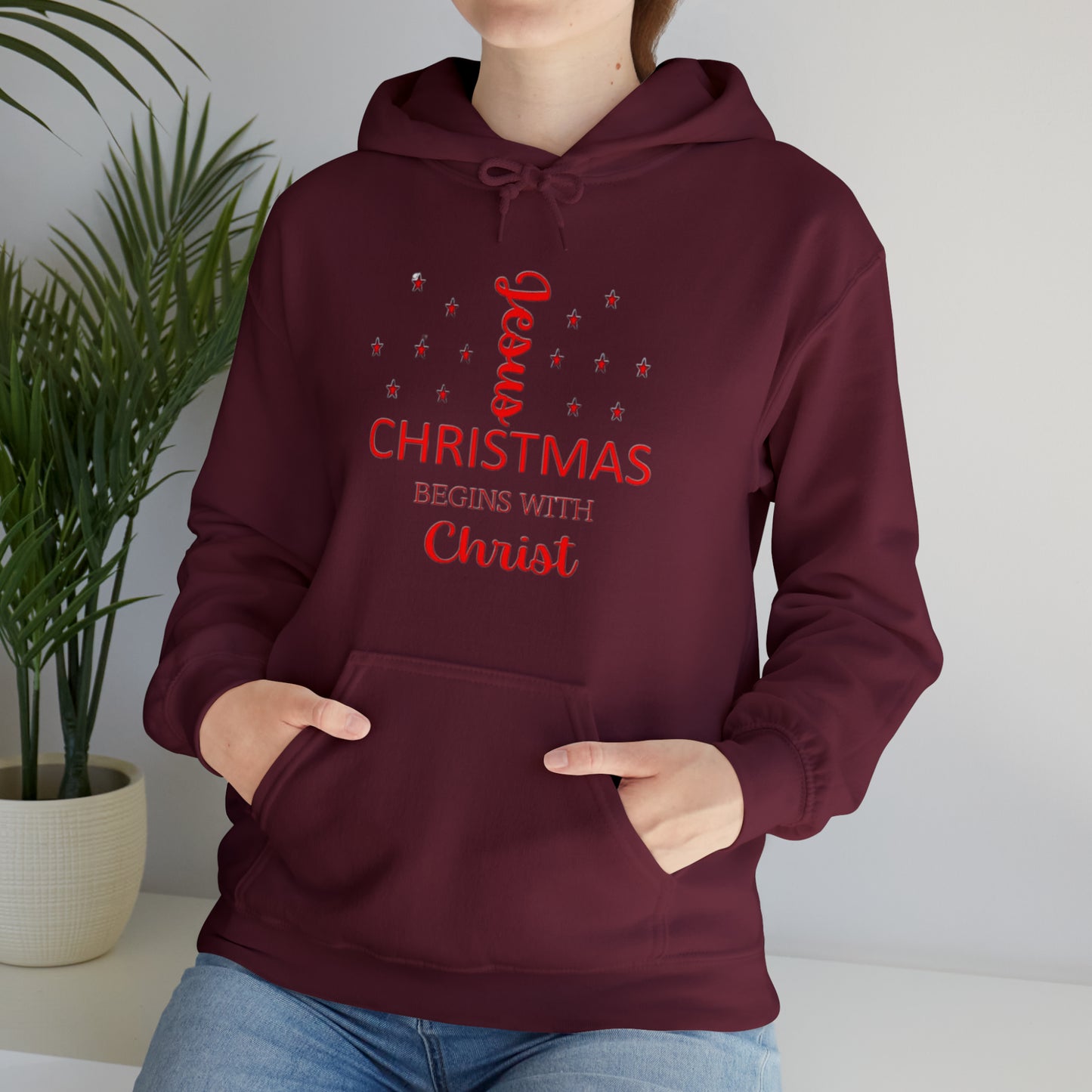 Christmas Begins With Christ Unisex Heavy Blend Hooded Sweatshirt