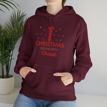 Christmas Begins With Christ Unisex Heavy Blend Hooded Sweatshirt