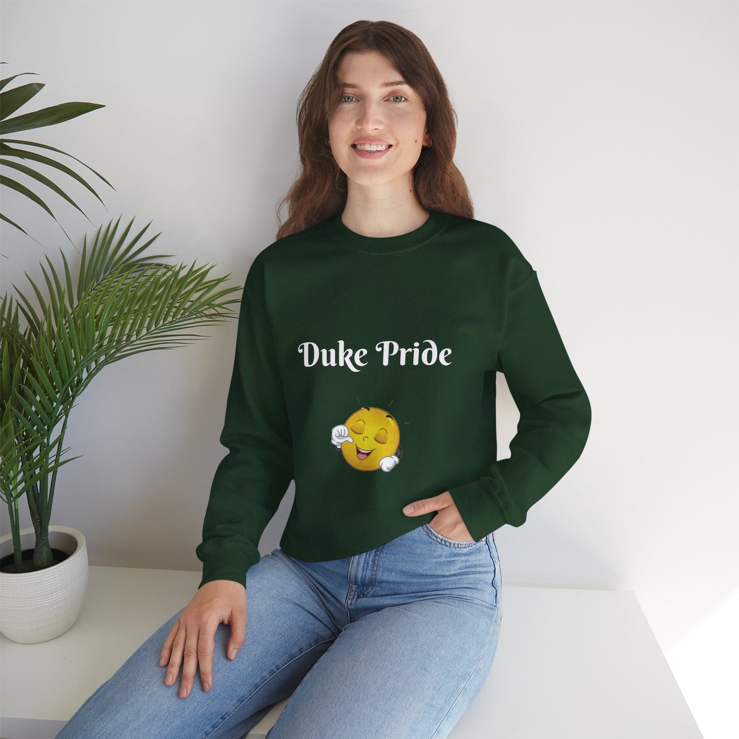 Sweatshirt — "Duke Pride" Smiling Emoji Crewneck