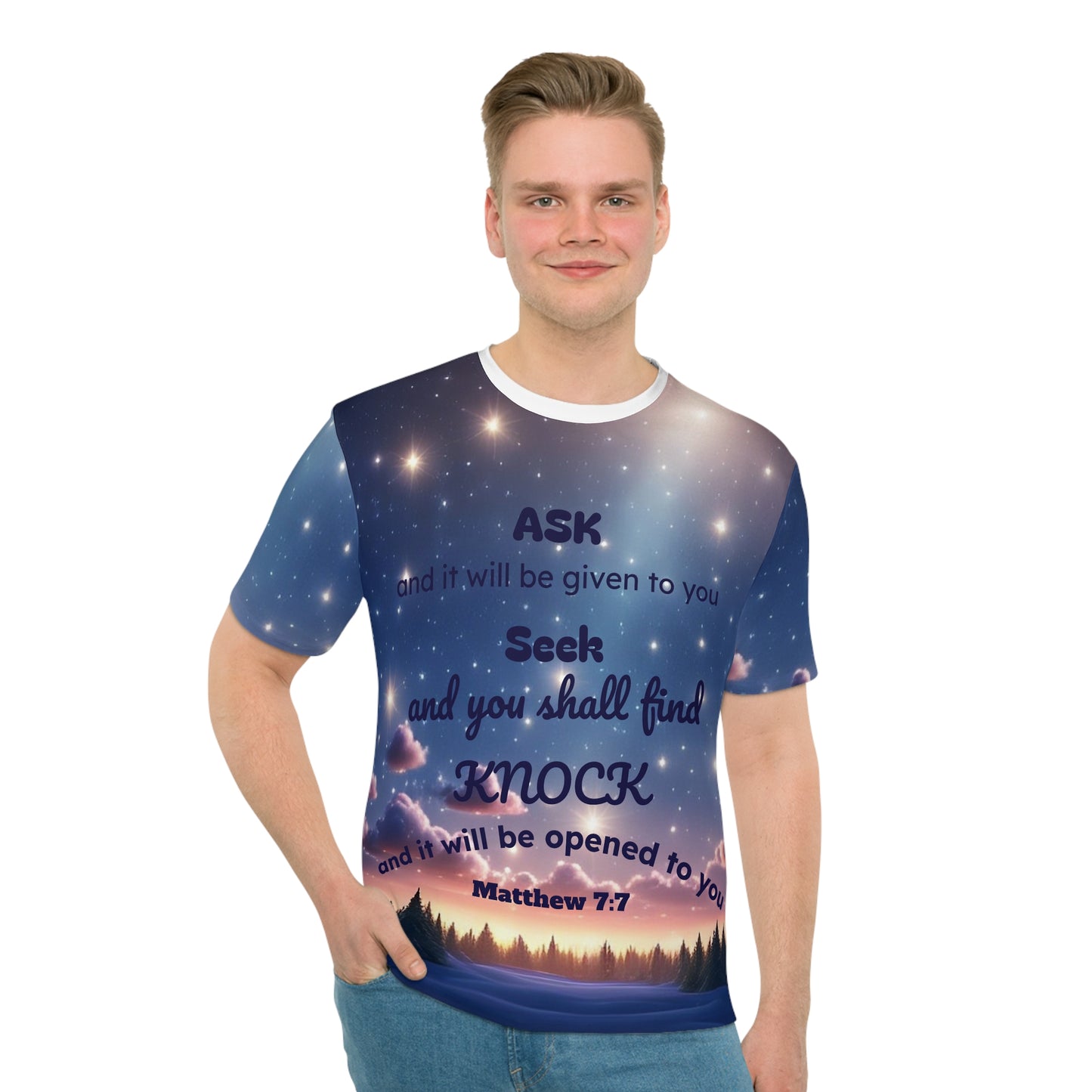 Inspirational Sky T-Shirt, Comfortable Casual Tee for Everyday Wear, Perfect Gift for Friends and Family, Motivational Shirt, Starry Design