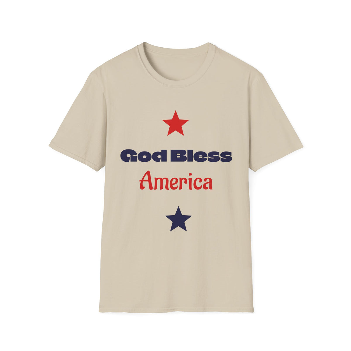 T-Shirt — "God Bless America" Patriotic Stars Tee