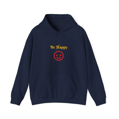 Be Happy Smiley Hoodie - Positive Message Graphic Sweatshirt